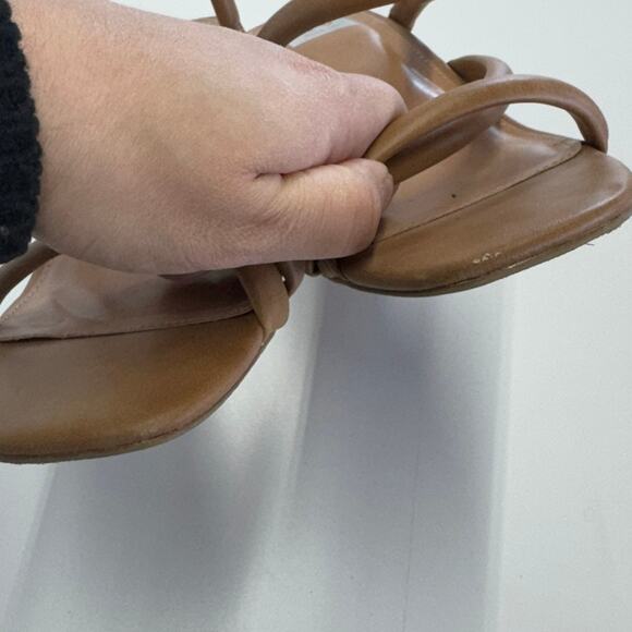 Dolce Vita Heels Womens 9.5 Brown Tan Myla Snakeskin Slip On Sandals - Picture 7 of 10